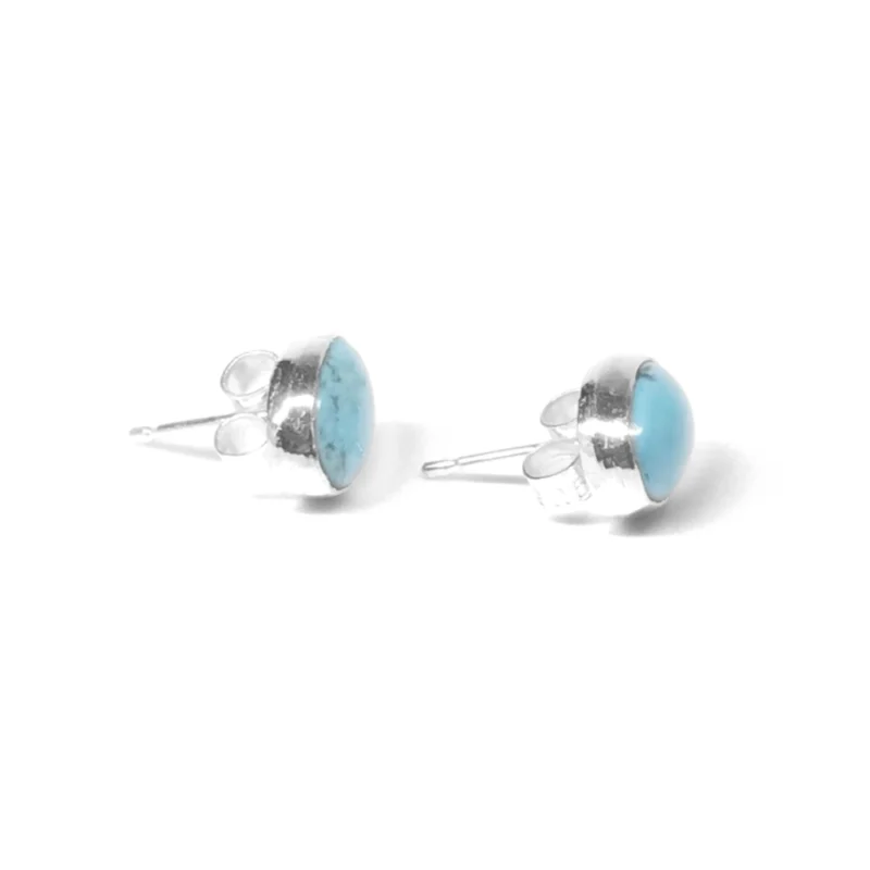 sterling silver and 8x6mm Chinese Turquoise earrings